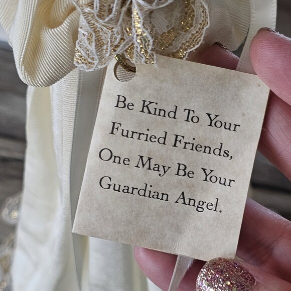 VTG Yellow Lab Golden Retriever Angel Christmas Tree Topper Memorial 90s USA - Picture 11 of 11